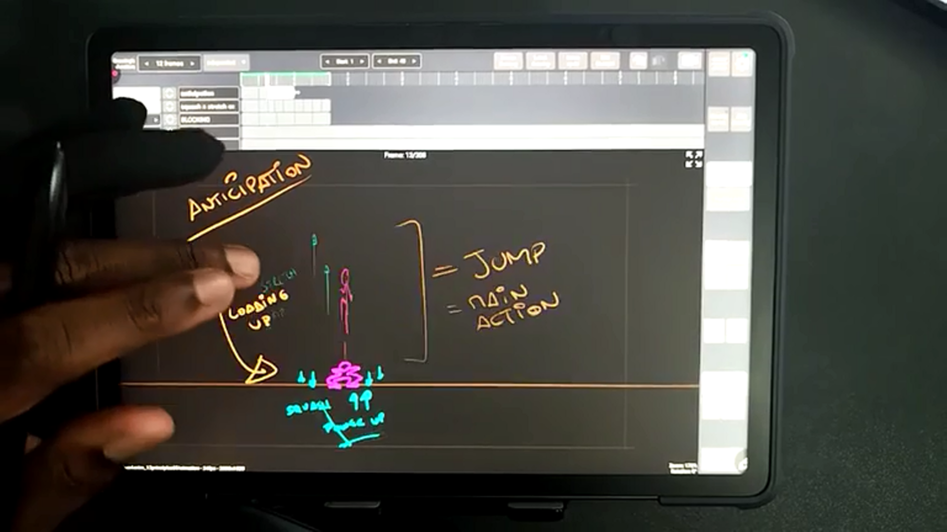 thumbnail showing the introduction of one of the 12 animation principles by the artist AM²