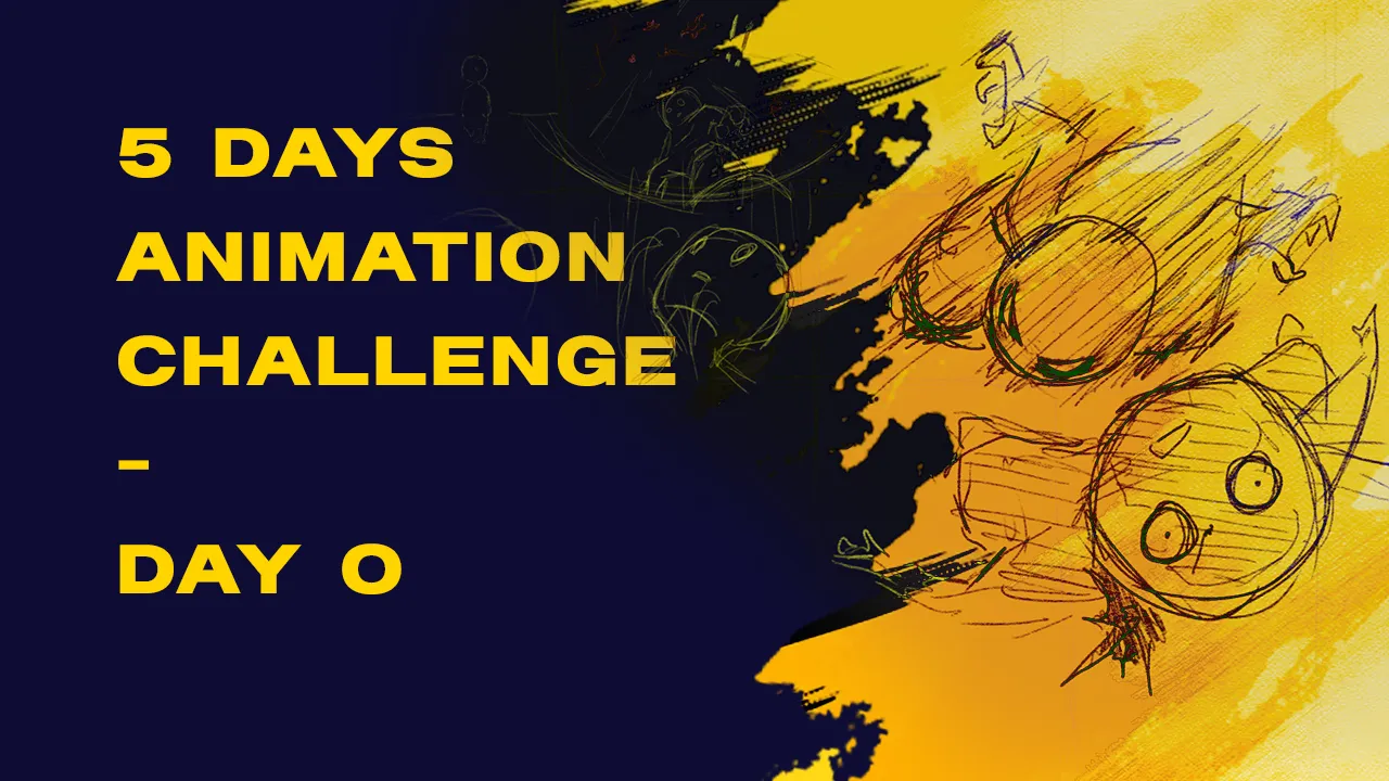 image displaying the Thumbnail beta 3 of the YouTube video named "5 Days Animation Challenge - Day 0" showing the title on the left and the illustration from the storyboard on the right side -- The title of this image is: How To Create Your Own Anime Action Scene in 5 Days